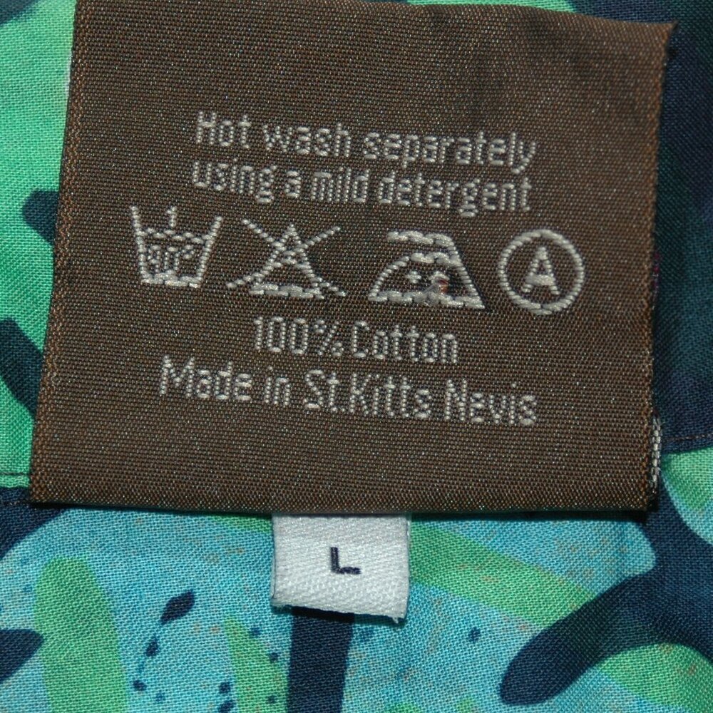Caribelle Batik Men's Shirt L Hawaiian Caribbean Tropical Vintage - Picture 5 of 7